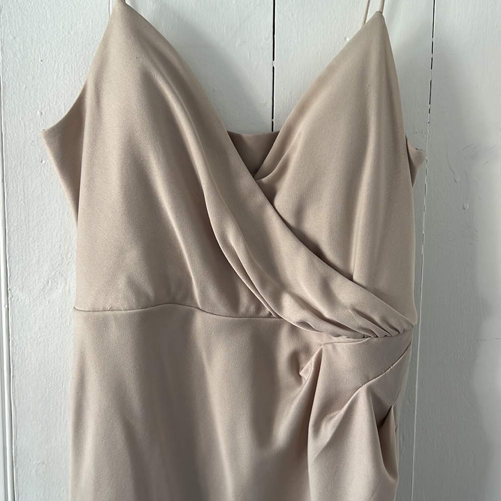 BHLDN Anthropologie Freya Satin Charmeuse Dress In Champagne - Picture 4 of 9